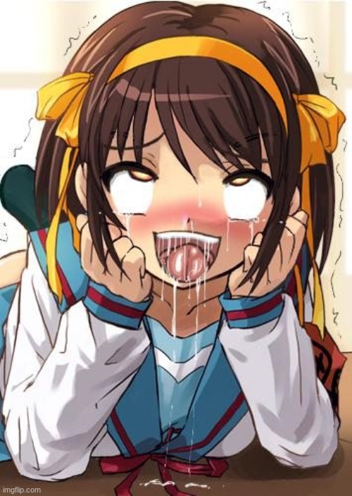 Haruhi Ahegao | image tagged in haruhi ahegao | made w/ Imgflip meme maker