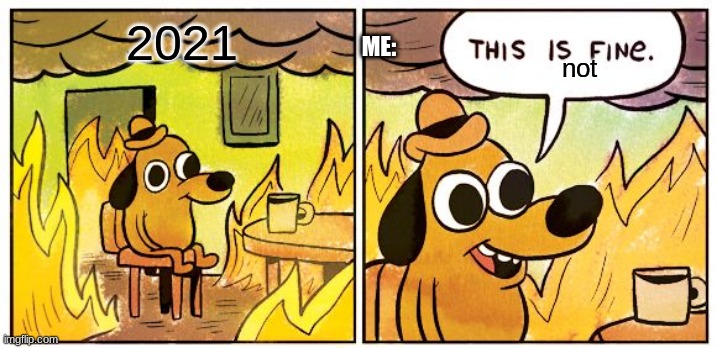 This Is Fine Meme | 2021; ME:; not | image tagged in memes,this is fine | made w/ Imgflip meme maker
