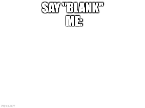 SORRY THIS iS BLANK NOHTING TO SEE HERE | ME:; SAY "BLANK" | image tagged in blank white template | made w/ Imgflip meme maker
