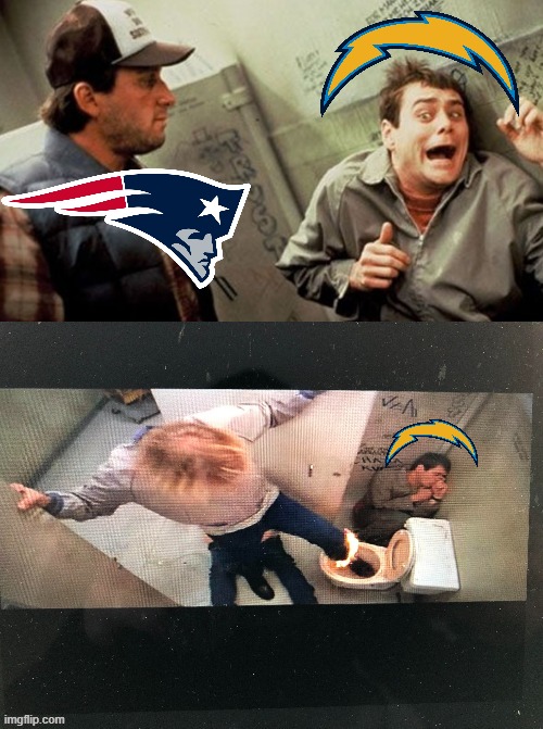 Beat down | image tagged in new england patriots,los angeles chargers | made w/ Imgflip meme maker