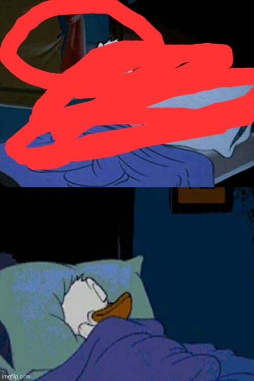 sleepy donald duck in bed | image tagged in sleepy donald duck in bed | made w/ Imgflip meme maker