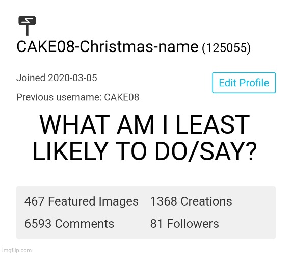 Trend | WHAT AM I LEAST LIKELY TO DO/SAY? | made w/ Imgflip meme maker