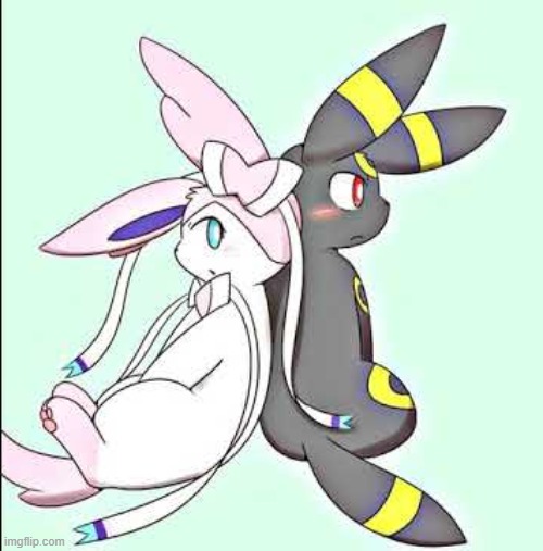 Sylveon and Umbreon | image tagged in sylveon and umbreon | made w/ Imgflip meme maker