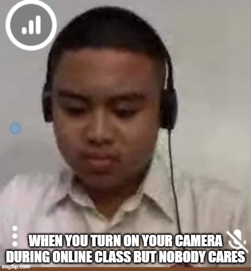 Sad William | WHEN YOU TURN ON YOUR CAMERA DURING ONLINE CLASS BUT NOBODY CARES | image tagged in sad william | made w/ Imgflip meme maker
