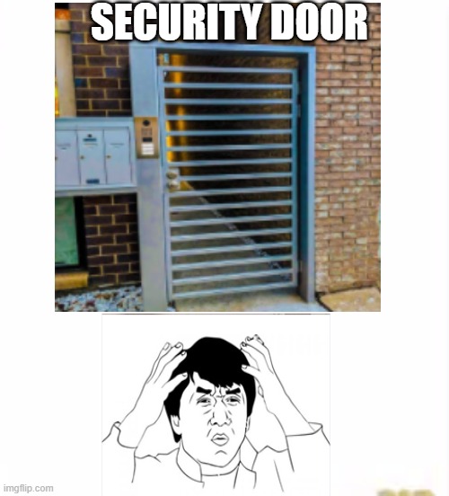 wut? | SECURITY DOOR | image tagged in jackie chan wtf | made w/ Imgflip meme maker