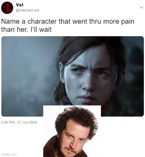 damn boi | image tagged in name a character that went thru more pain than her i'll wait | made w/ Imgflip meme maker