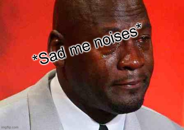 crying michael jordan | *Sad me noises* | image tagged in crying michael jordan | made w/ Imgflip meme maker