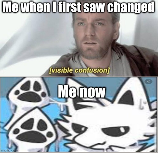 Changed? A M A Z I N G . | Me when I first saw changed; Me now | image tagged in visible confusion | made w/ Imgflip meme maker