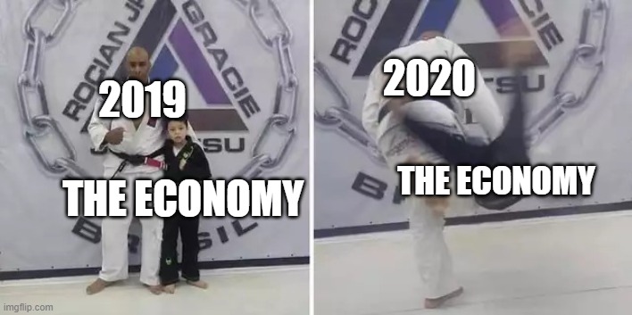 A year changed | 2020; 2019; THE ECONOMY; THE ECONOMY | image tagged in always give it your all | made w/ Imgflip meme maker