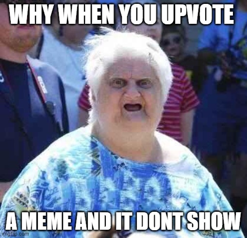 plz fix | WHY WHEN YOU UPVOTE; A MEME AND IT DONT SHOW | image tagged in wut | made w/ Imgflip meme maker