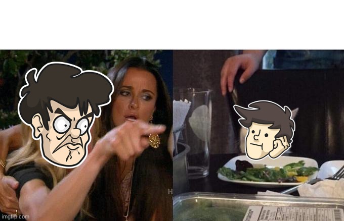 haha crossover go brrr | image tagged in memes,woman yelling at cat,crossover,funny,boardroom meeting suggestion | made w/ Imgflip meme maker