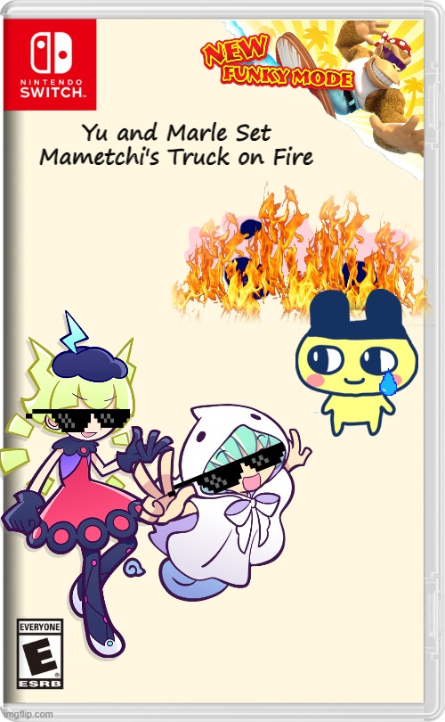 Yu and Marle Set Mametchi's Truck on Fire | Yu and Marle Set Mametchi's Truck on Fire | image tagged in nintendo switch,puyo puyo,memes,funny | made w/ Imgflip meme maker