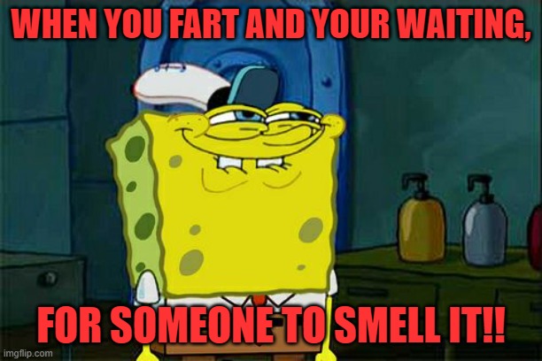Don't You Squidward | WHEN YOU FART AND YOUR WAITING, FOR SOMEONE TO SMELL IT!! | image tagged in memes,don't you squidward | made w/ Imgflip meme maker
