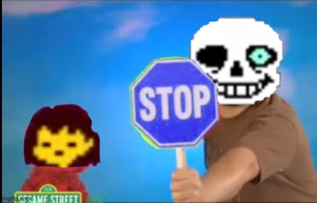 Sans blue stop sign | image tagged in sans blue stop sign | made w/ Imgflip meme maker