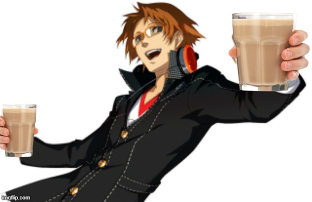 chocolate milk | image tagged in persona 4 | made w/ Imgflip meme maker