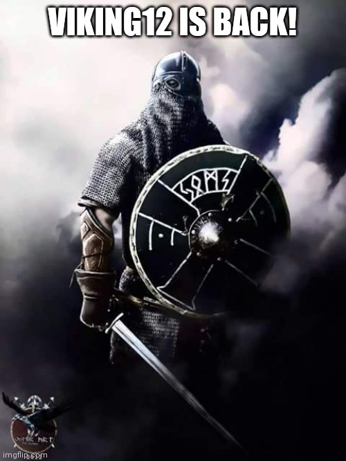 Viking Warrior |  VIKING12 IS BACK! | image tagged in viking warrior | made w/ Imgflip meme maker