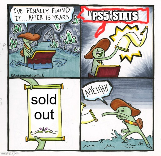 The Scroll Of Truth | PS5  STATS; sold out | image tagged in memes,the scroll of truth | made w/ Imgflip meme maker