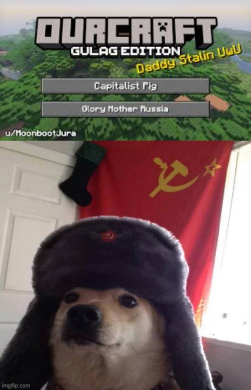 OURcraft | image tagged in russian doge | made w/ Imgflip meme maker
