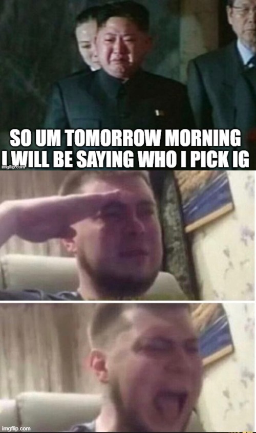 wish me luck | image tagged in crying salute | made w/ Imgflip meme maker