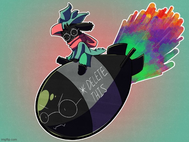 So I found this- and templated it | image tagged in ralsei bomb | made w/ Imgflip meme maker