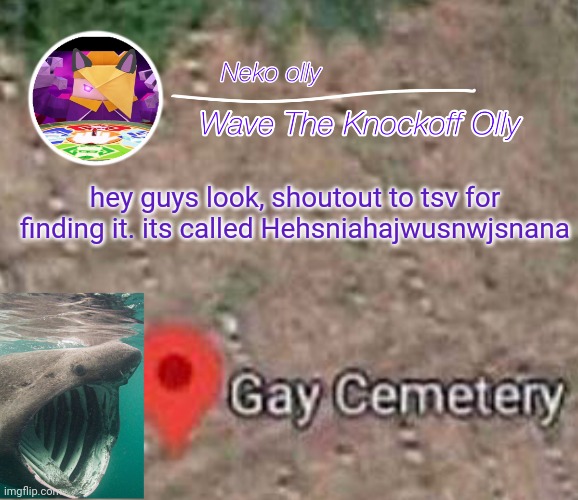s | hey guys look, shoutout to tsv for finding it. its called Hehsniahajwusnwjsnana | image tagged in hehsniahajwusnwjsnana | made w/ Imgflip meme maker