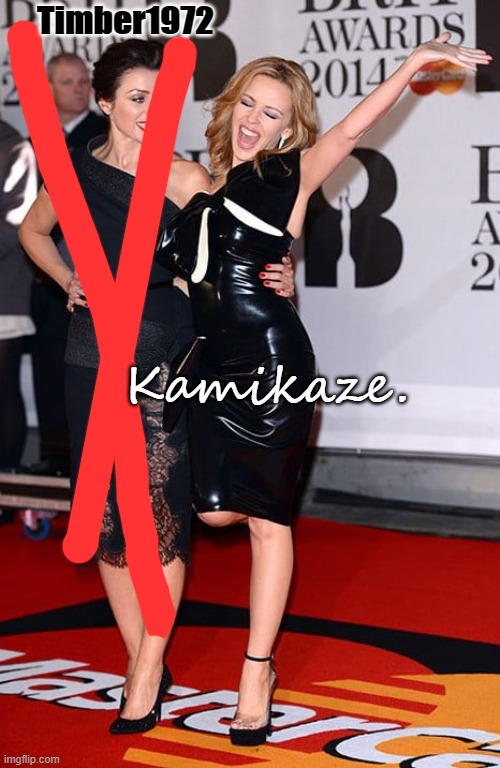 Kylie Dannii hug | Timber1972 Kamikaze. | image tagged in kylie dannii hug | made w/ Imgflip meme maker
