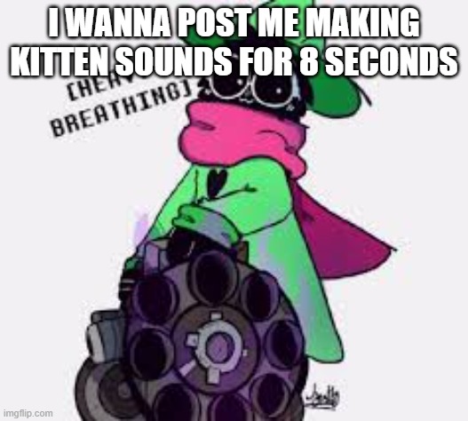 Ralsei | I WANNA POST ME MAKING KITTEN SOUNDS FOR 8 SECONDS | image tagged in ralsei | made w/ Imgflip meme maker
