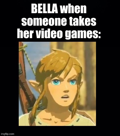 BELLA: that’s illegal, unless you’re BEN | image tagged in plain black template | made w/ Imgflip meme maker