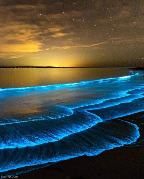 Jervis Bay, AustraliaPhoto credit: Jordan Robins | image tagged in beach,night,blue,waves,australia | made w/ Imgflip meme maker