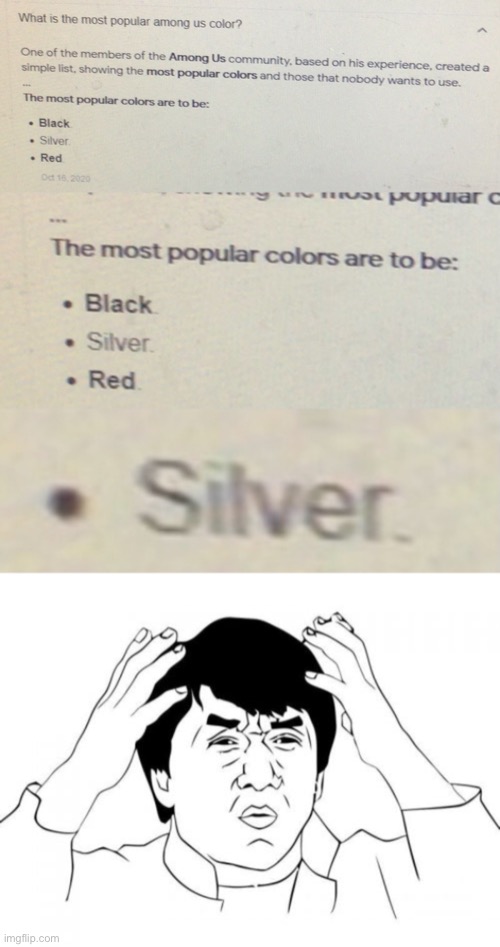 New update adds more colors...? | image tagged in memes,jackie chan wtf | made w/ Imgflip meme maker