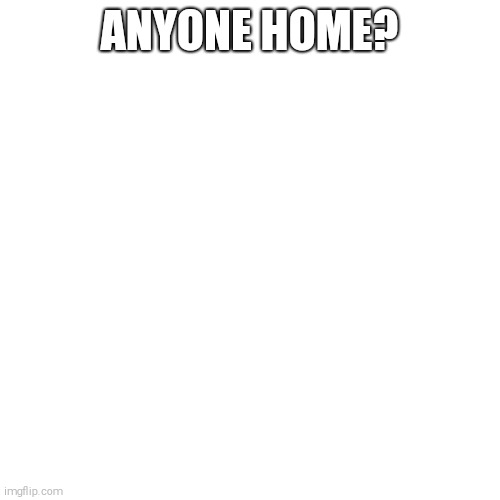 Blank Transparent Square Meme | ANYONE HOME? | image tagged in memes,blank transparent square | made w/ Imgflip meme maker
