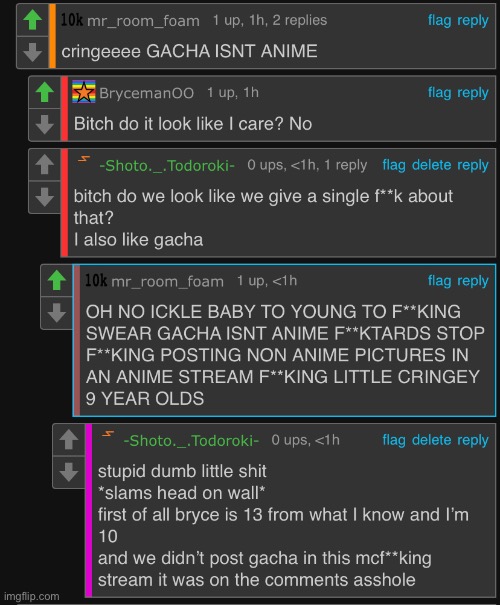 he is saying that I posted gacha on the anime stream even tho it was on the COMMENTS not in the s t r e a m | made w/ Imgflip meme maker