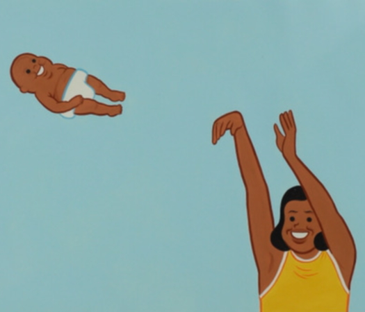 Woman throwing Baby Blank Meme Template