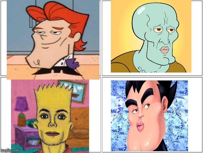 Four houremen of being handsome | image tagged in memes,blank comic panel 2x2 | made w/ Imgflip meme maker