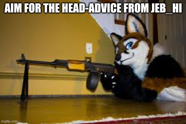 Furry RPK | AIM FOR THE HEAD-ADVICE FROM JEB_HI | image tagged in furry rpk | made w/ Imgflip meme maker