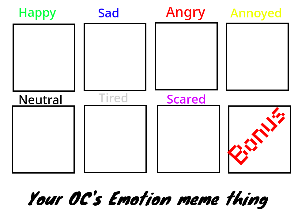 Your OC's emotion meme thing Blank Template Imgflip