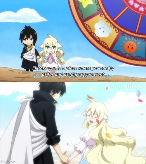 Fairy Tail ending | -ChristinaO | image tagged in fairy tail,fairy tail guild,mavis vermillon,zeref dragneel,ships,zervis | made w/ Imgflip meme maker