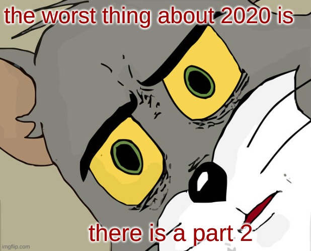 Unsettled Tom | the worst thing about 2020 is; there is a part 2 | image tagged in memes,unsettled tom | made w/ Imgflip meme maker