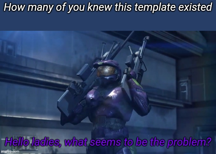 Hello ladies, what seems to be the problem | How many of you knew this template existed | image tagged in hello ladies what seems to be the problem | made w/ Imgflip meme maker