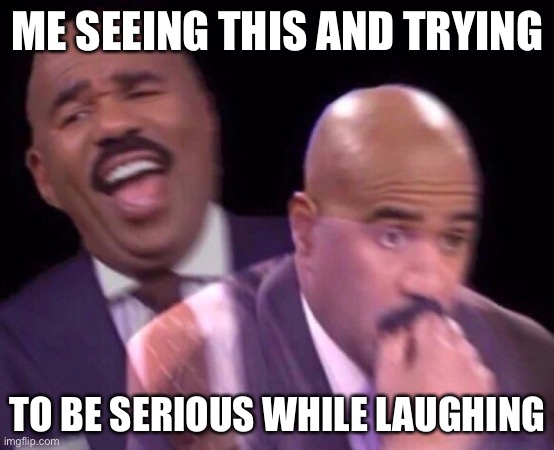 Steve Harvey Laughing Serious | ME SEEING THIS AND TRYING TO BE SERIOUS WHILE LAUGHING | image tagged in steve harvey laughing serious | made w/ Imgflip meme maker