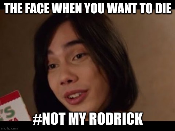 Not My Rodrick | THE FACE WHEN YOU WANT TO DIE; #NOT MY RODRICK | image tagged in not my rodrick | made w/ Imgflip meme maker