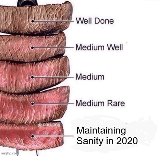 It's rare a meme is this well done | Maintaining Sanity in 2020 | image tagged in really rare,memes,2020,sanity | made w/ Imgflip meme maker