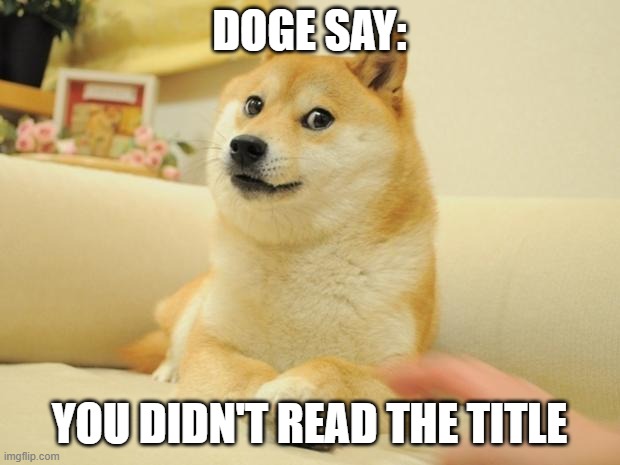true | DOGE SAY:; YOU DIDN'T READ THE TITLE | image tagged in memes,doge 2,funny memes,oh wow are you actually reading these tags,stop reading the tags | made w/ Imgflip meme maker