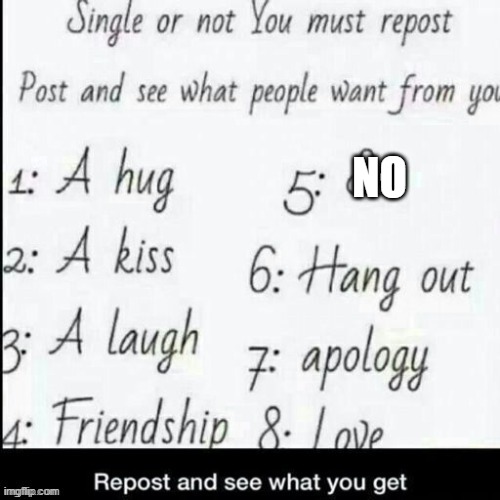 NO | made w/ Imgflip meme maker