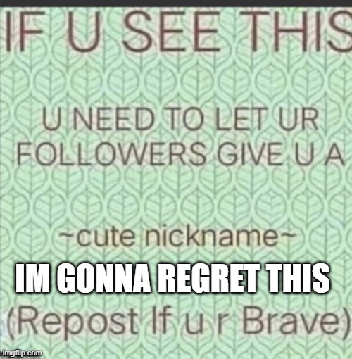 im gonna regret this | IM GONNA REGRET THIS | image tagged in memes | made w/ Imgflip meme maker