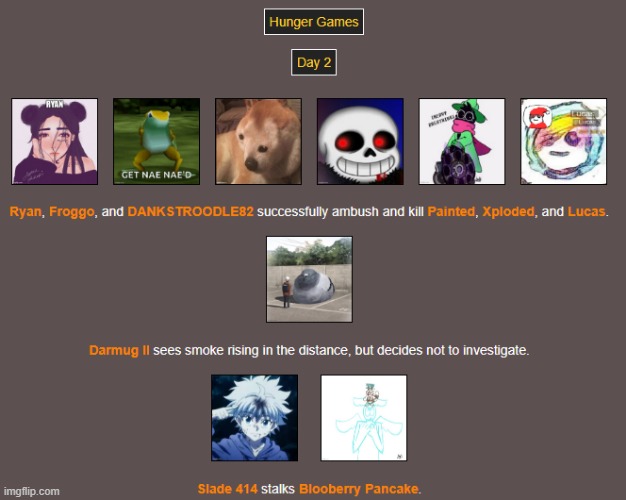 Day 2 (1) | image tagged in hunger games | made w/ Imgflip meme maker