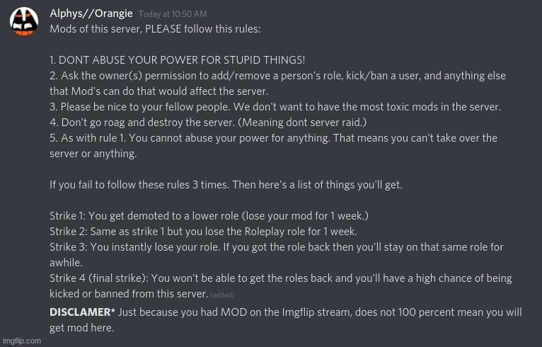 Discord Mod rules. Read them. | made w/ Imgflip meme maker
