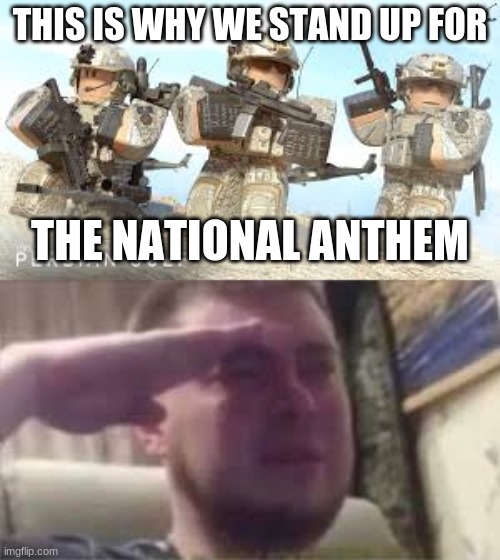 i stand up for this | THIS IS WHY WE STAND UP FOR; THE NATIONAL ANTHEM | image tagged in funny memes | made w/ Imgflip meme maker