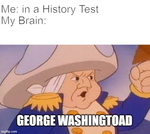 It's the Super Mario Brothers Super Show! | Me: in a History Test
My Brain:; GEORGE WASHINGTOAD | image tagged in mario memes,history memes,washingtoad | made w/ Imgflip meme maker