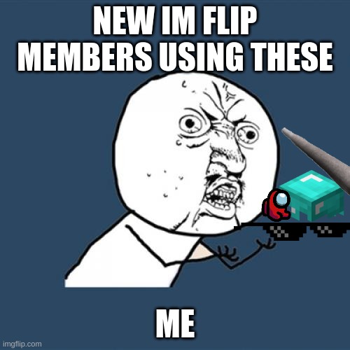 i hate these noobs | NEW IM FLIP MEMBERS USING THESE; ME | image tagged in memes,y u no | made w/ Imgflip meme maker